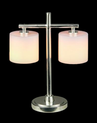 Table Lamp - Modern With 2 White Shades